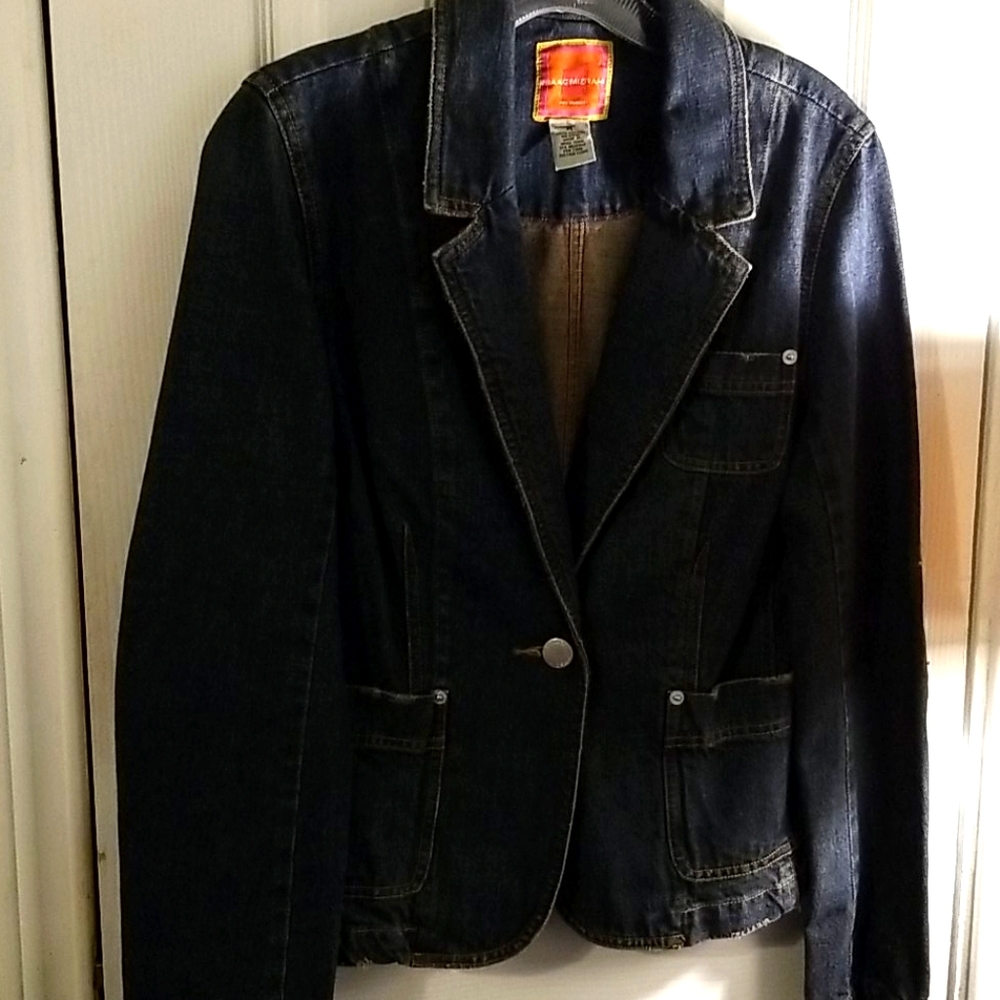 ISSAC MIZRAH DENIM BLAZER 32 BUST